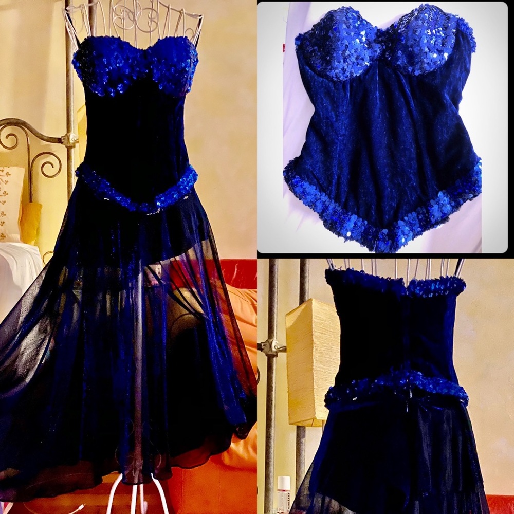 Blue bustier, corset tube top
